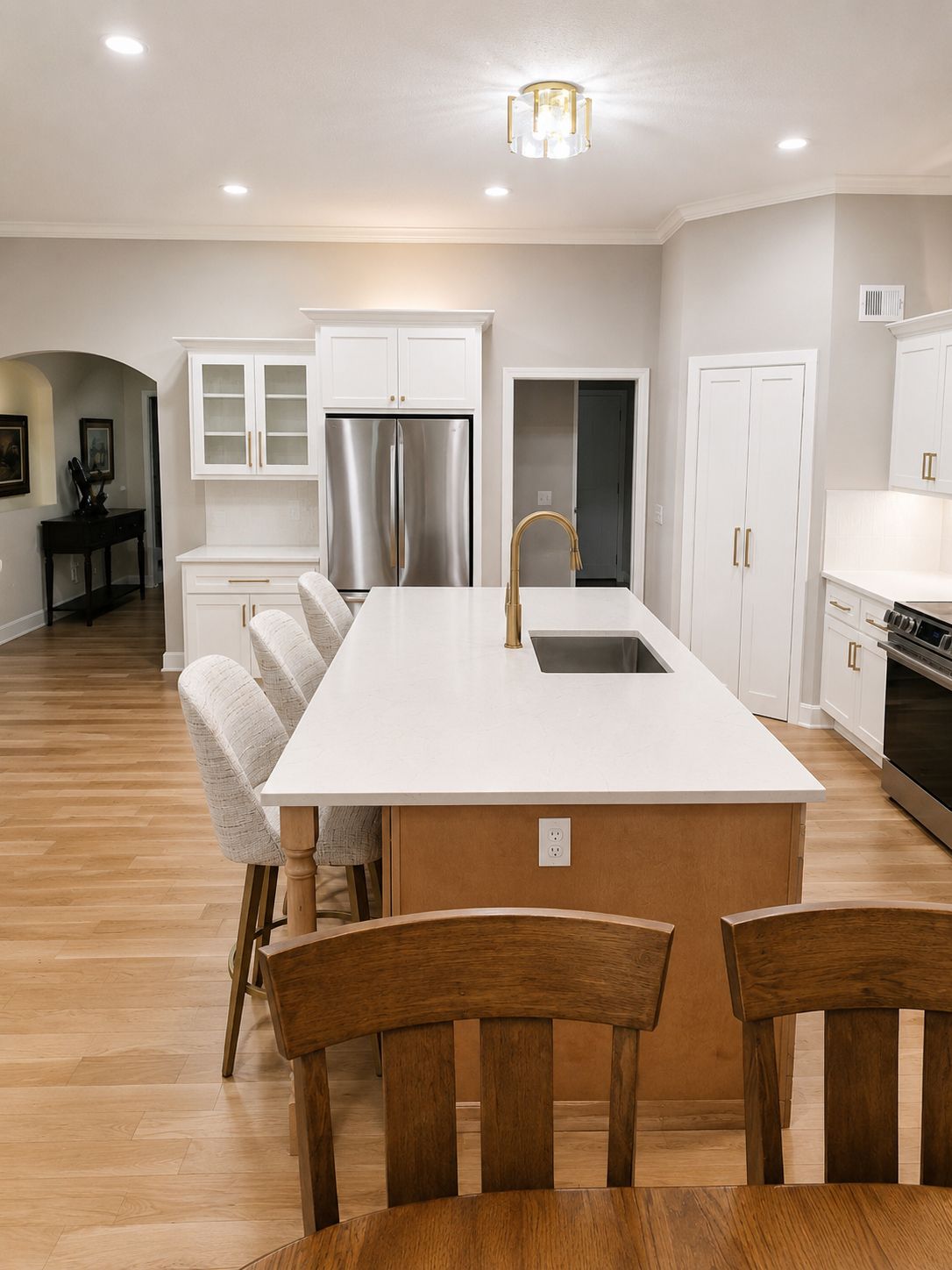 Finished kitchen remodel in a Raymore home, designed and built by Resurrection Homes.